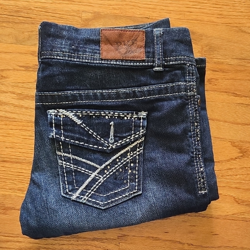 BKE Women's Boot Cut Jeans - Dark Blue